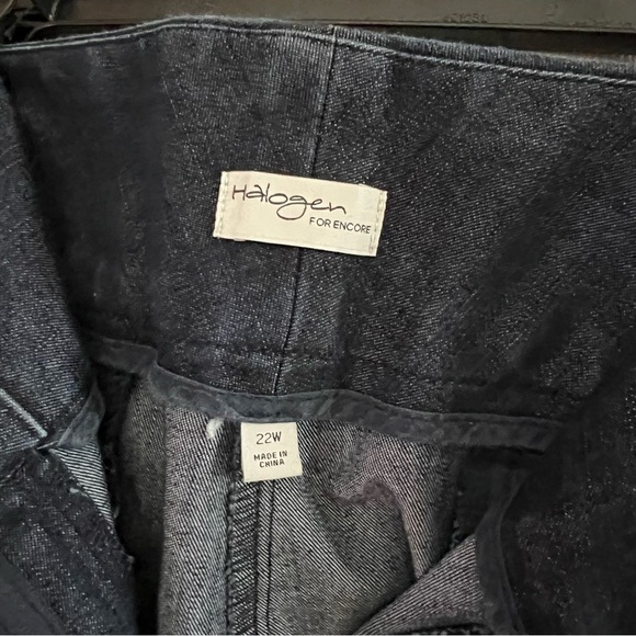 Halogen by Encore Dark Denim Trouser Wide Leg Pants Size 22W - Picture 5 of 6